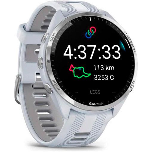 Смарт-годинник Garmin Forerunner 965 Titanium Bezel with Whitestone Case and Whitestone/Powder Gray Silicone Band (010-02809-01/11)