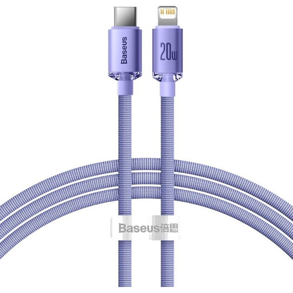 Кабель Baseus Crystal Shine Series USB-C to Lightning 20W 1.2m Purple (CAJY000205)