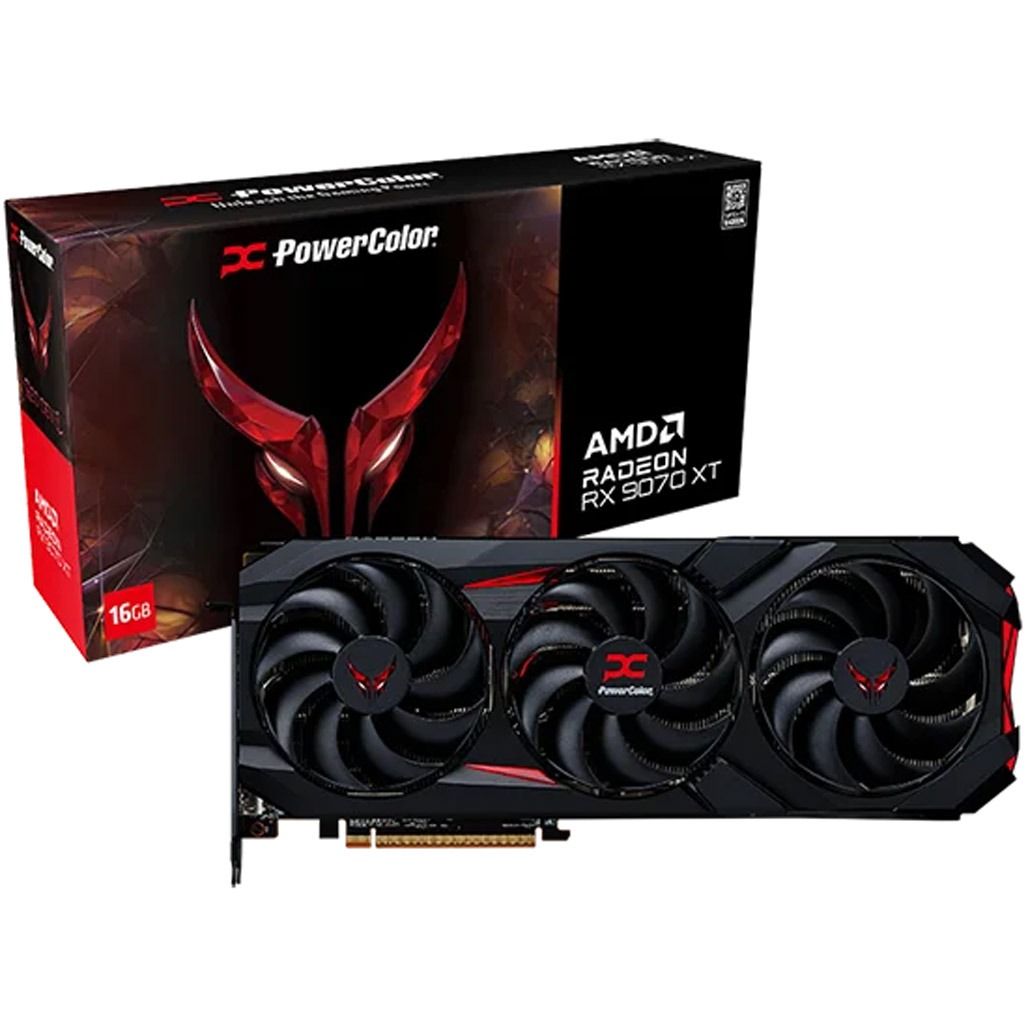 

Видеокарта PowerColor Red Devil AMD Radeon RX 9070 XT 16GB GDDR6 (RX9070XT 16G-E/OC) EU