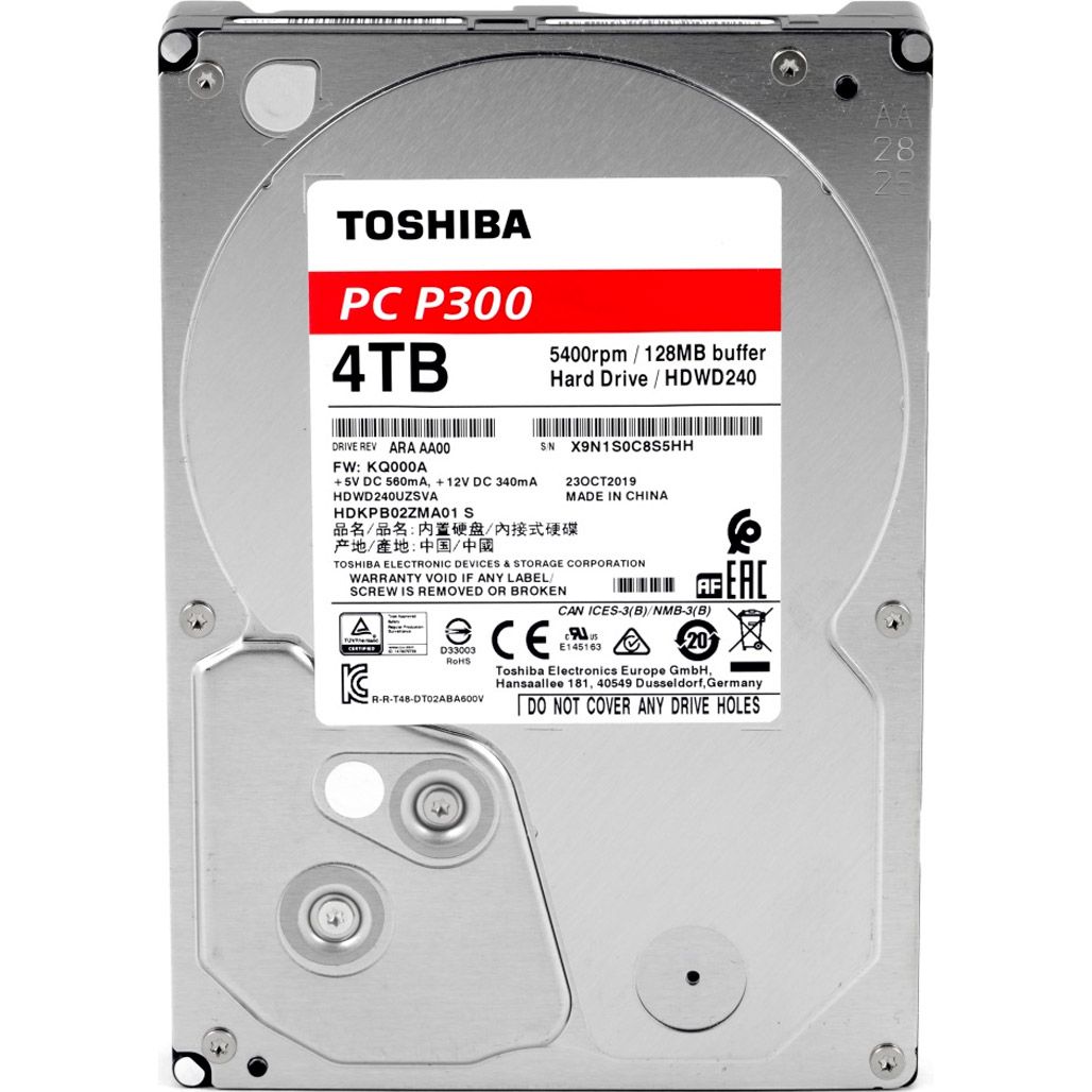 

Жорсткий диск 3.5" Toshiba P300 4TB SATA 128MB (HDWD240UZSVA)