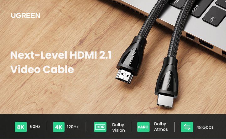 Кабель Ugreen HDMI to HDMI V2.1 8k Braided Cable 2m HD140/80403 