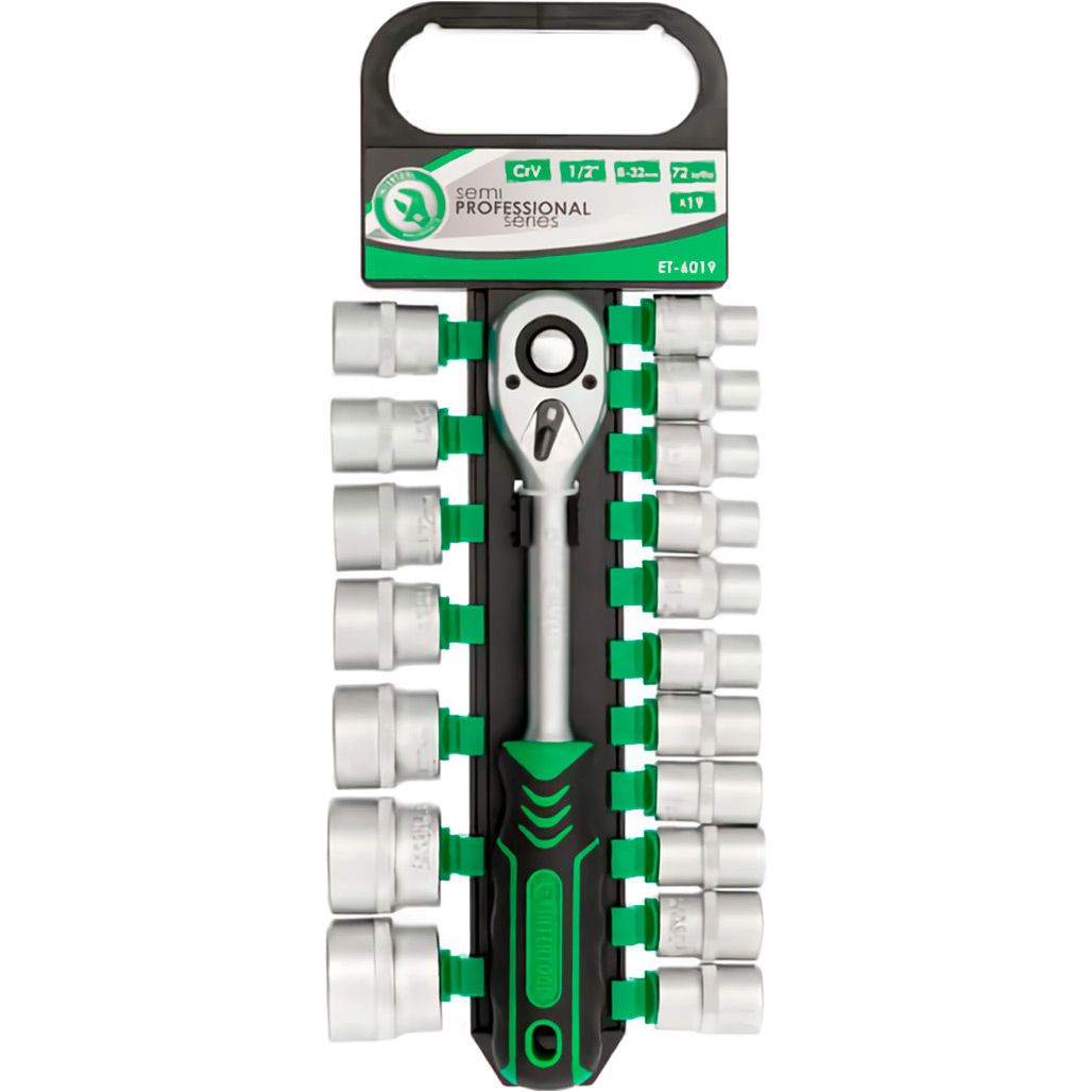 

Набор торцевых головок с трещоткой Intertool ET-6019 19шт