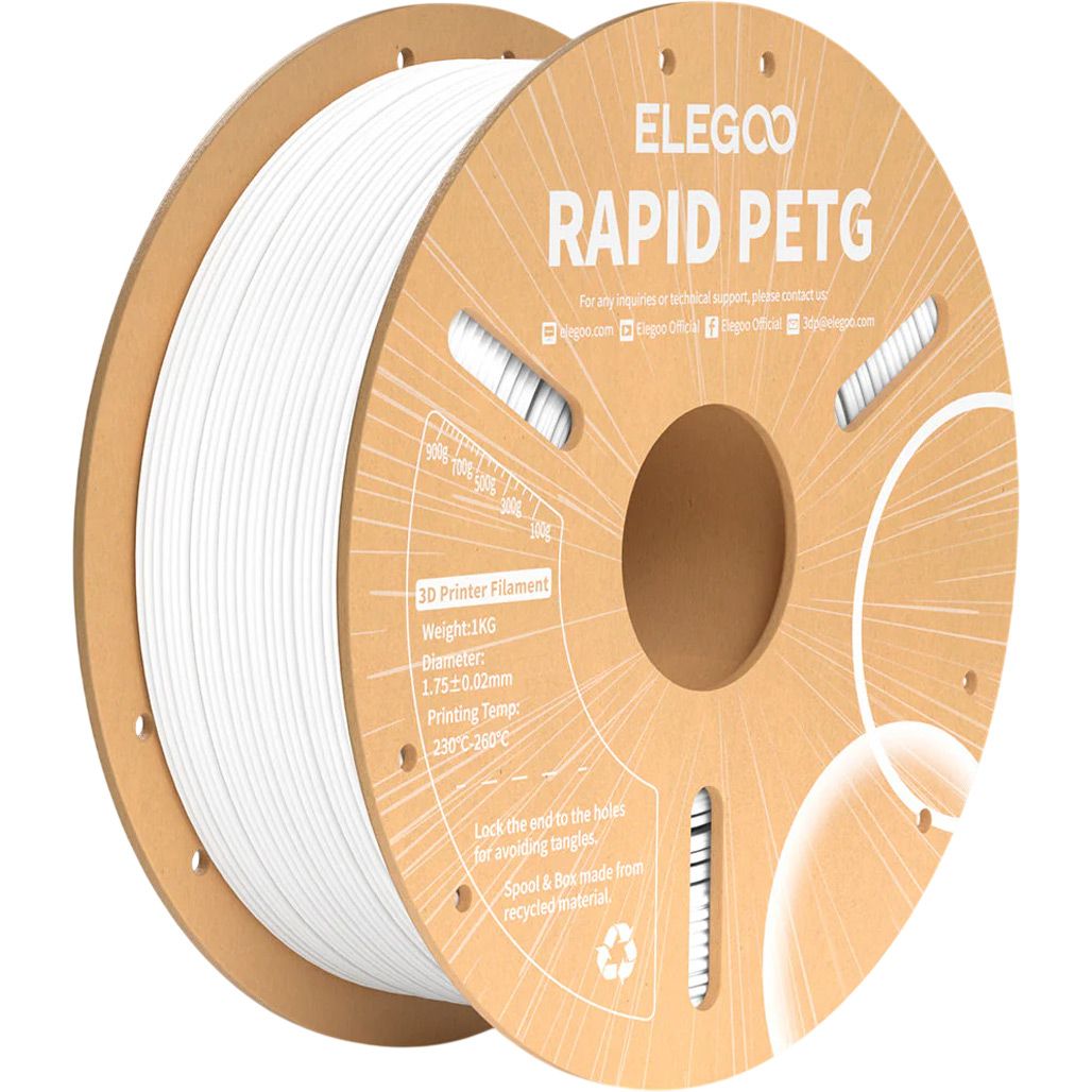 

Филамент для 3D-принтеров Elegoo Rapid PETG 1kg White (50.203.0217)