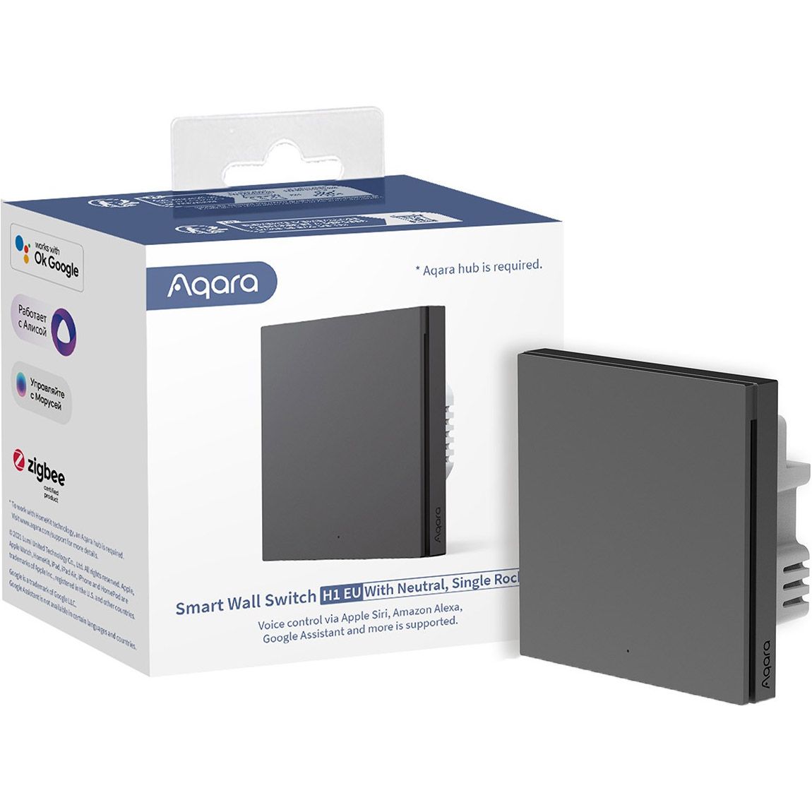 Розумний вимикач Aqara Smart Wall Switch H1 Grey (WS-EUK01) Global EU