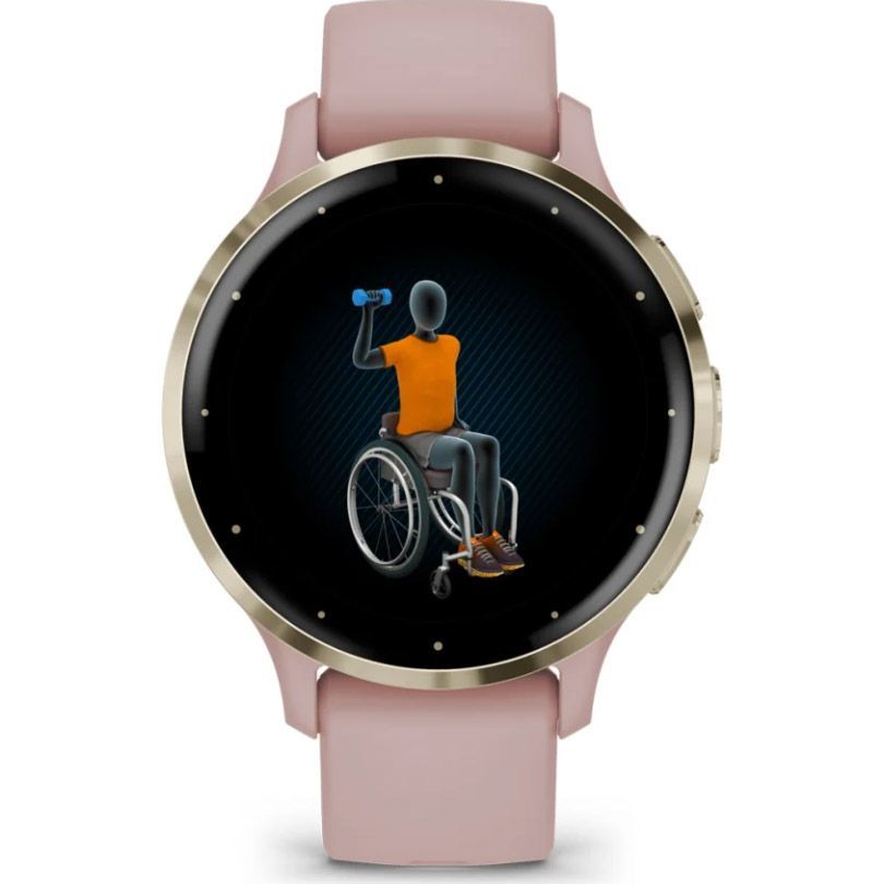 Смарт-годинник Garmin Venu 3S Soft Gold Steel Bezel with Dust Rose Case and Silicone Band (010-02785-03/53)