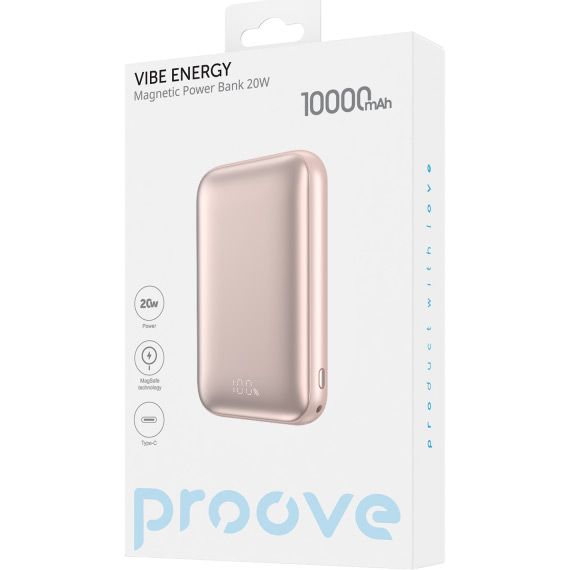 Зовнішній акумулятор Proove Vibe Energy 10000mAh 20W Pink (PBVE20020018)