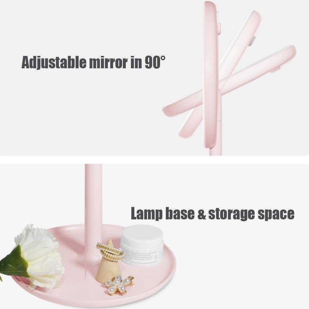 Дзеркало для макіяжу DOCO Pro LED Makeup Mirror Pink (M002) 