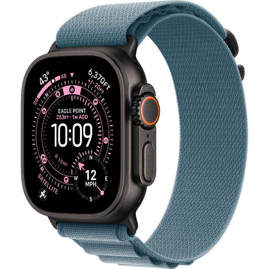 

Смарт-часы Apple Watch Ultra 3 49mm Black Titanium Case with Light Blue Alpine Loop Large (MF254+MG9M4)