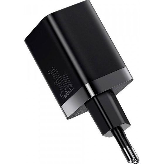 Мережевий зарядний пристрій Baseus Super Si Pro Quick Charger 30W USB-C + USB-A Black (CCSUPP-E01)