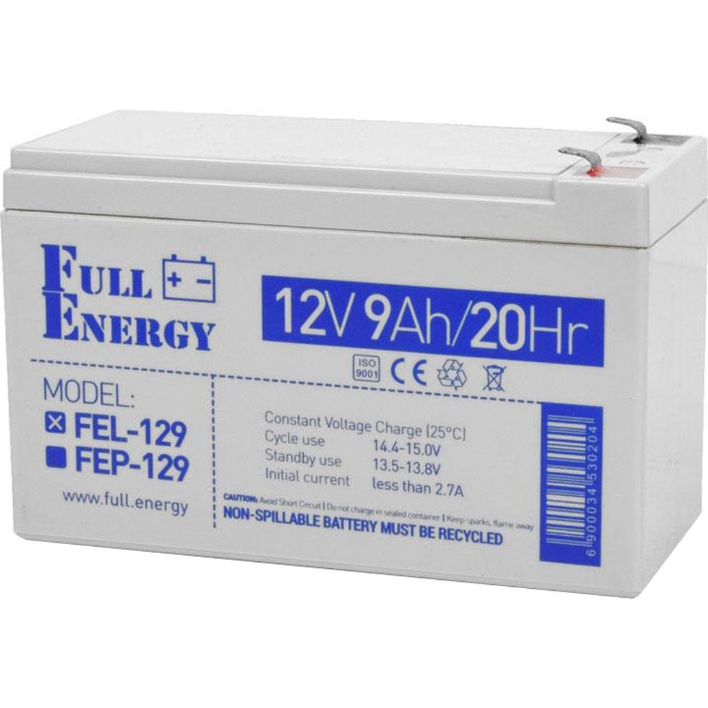 

Акумулятор Full Energy GEL 12V (12V/9Ah/108Wh) (FEL-129)