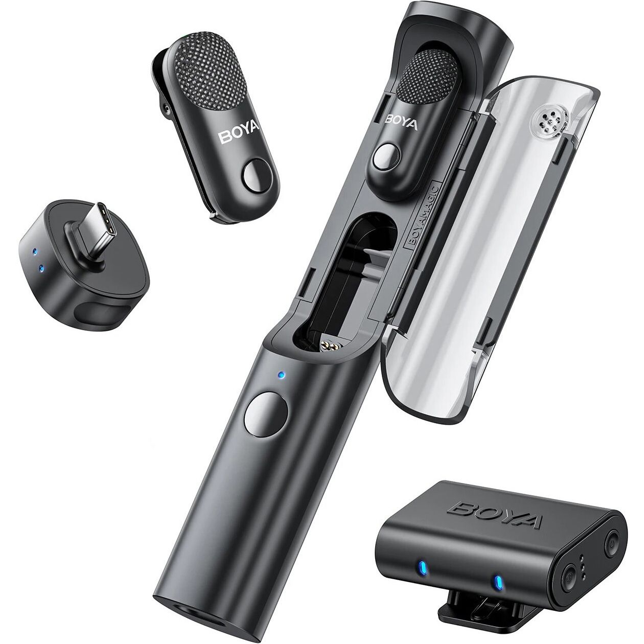 

Микрофонная радиосистема Boya Magic 03 USB-C with 2 TX + 1 RX + 1 TRS Black
