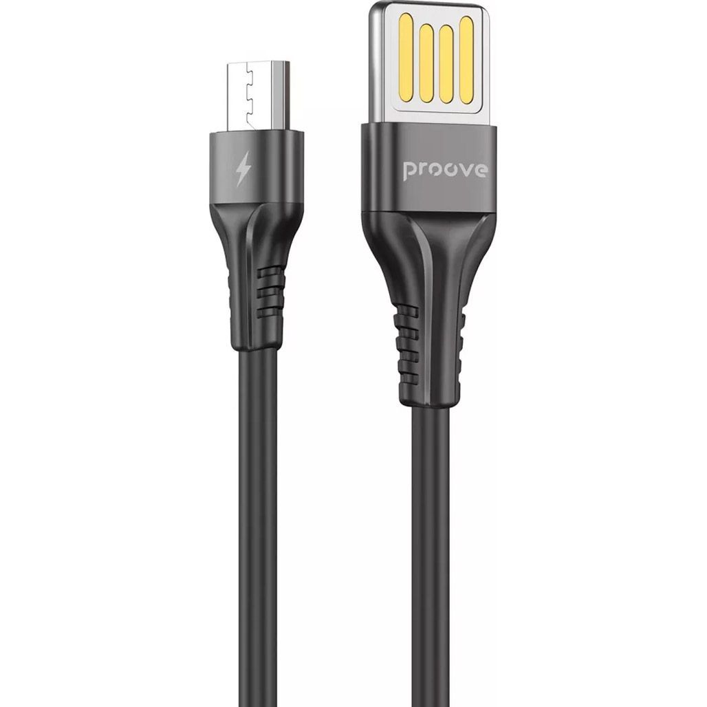 

Кабель Proove Double Way Silicone USB-А to Micro-USB 1m Black (CCDS20001301)