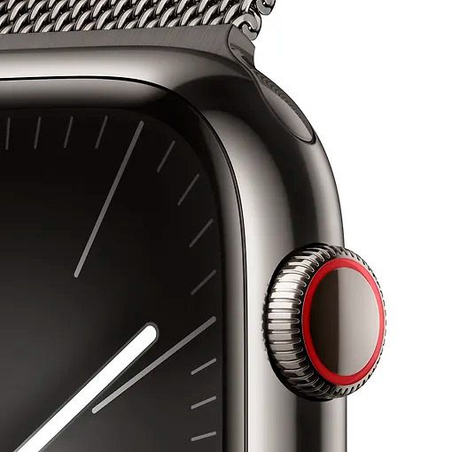 Смарт-годинник Apple Watch Series 9 45mm GPS + LTE Graphite Stainless Steel with Graphite Milanese Loop (MRMX3)
