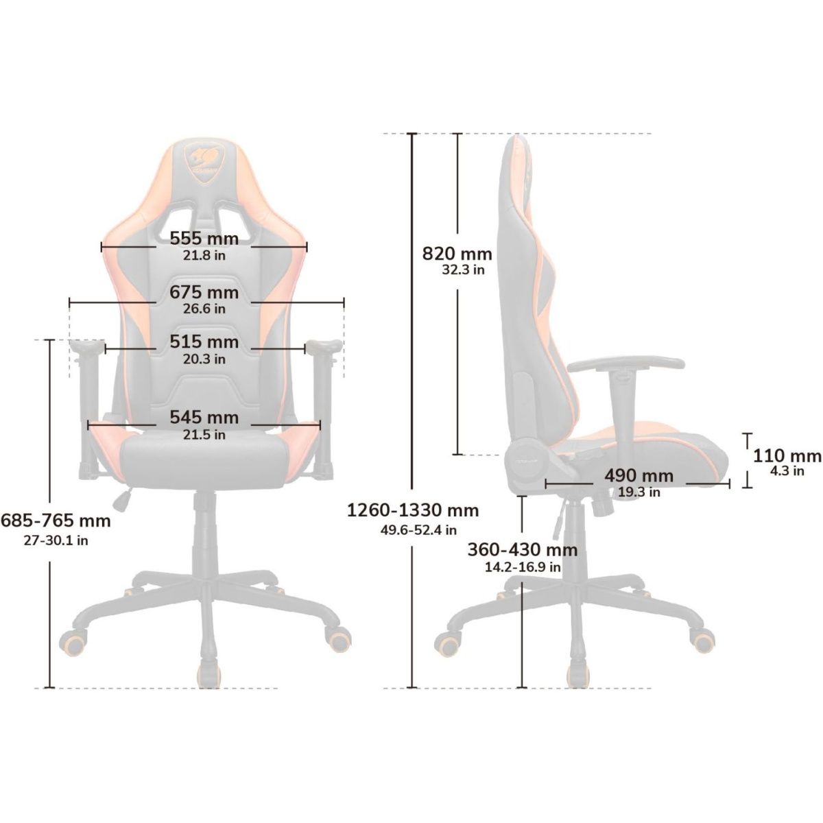 Геймерське крісло Cougar Armor Elite Black/Orange