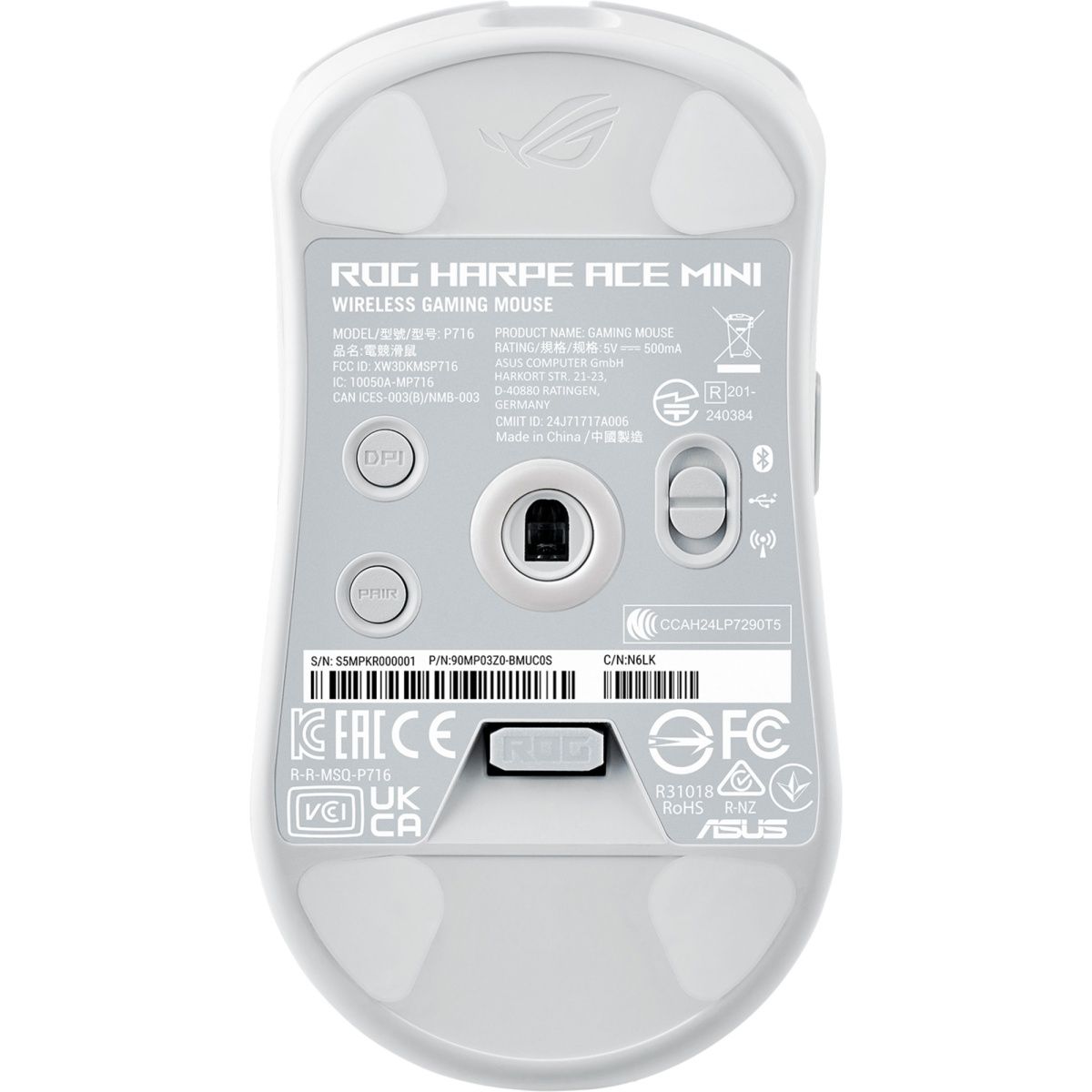 Миша Asus ROG Harpe Ace Mini Wireless White (90MP03Z0-BMUA10)