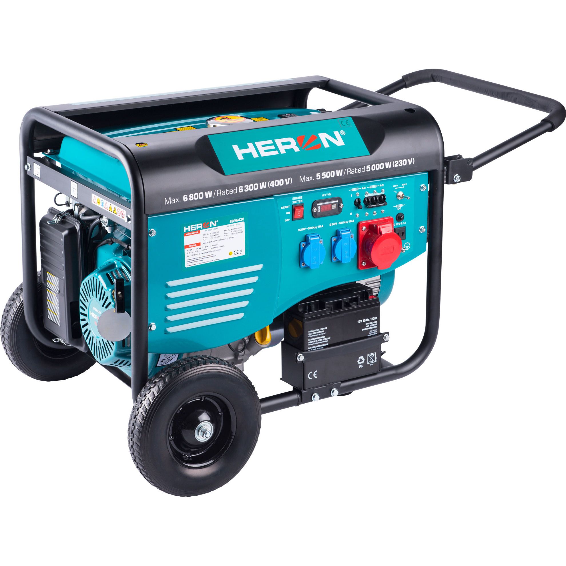 

Генератор бензиновый Heron 15HP 6.8kW/8.5kVA (8896420)