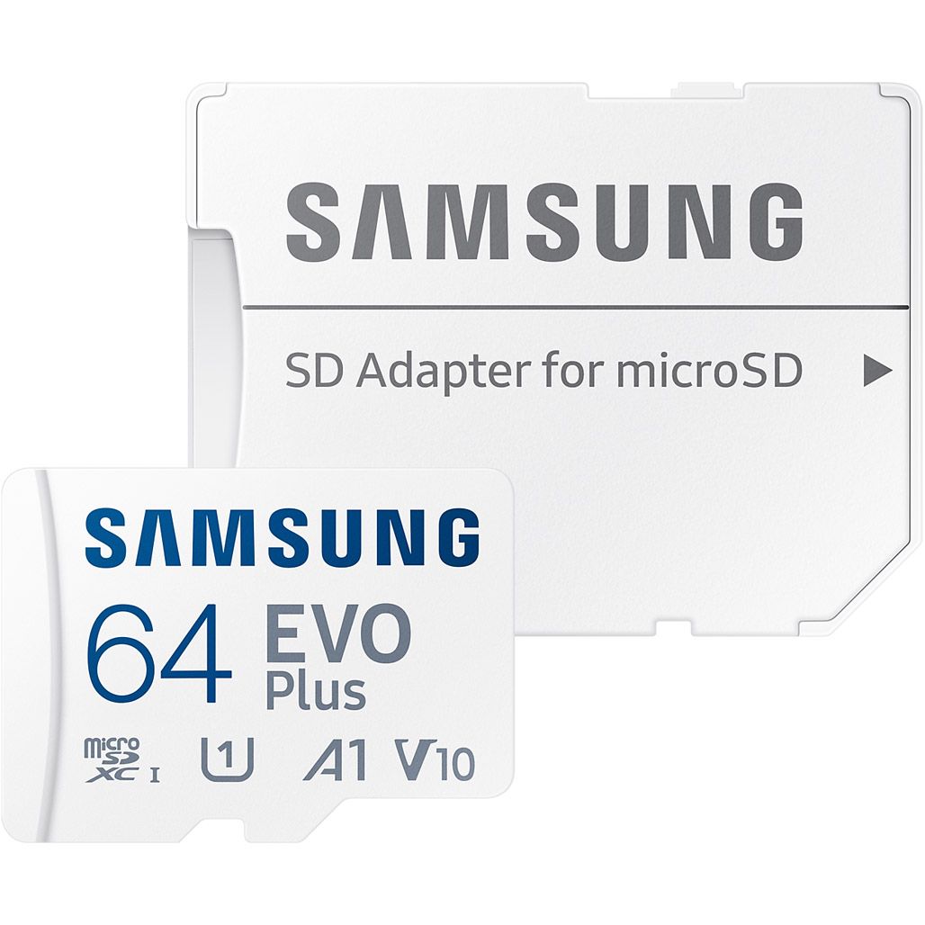 

Карта памяти Samsung microSDXC EVO Plus 64GB UHS-I U1 V10 A1 + SD Adapter (MB-MC64KA)