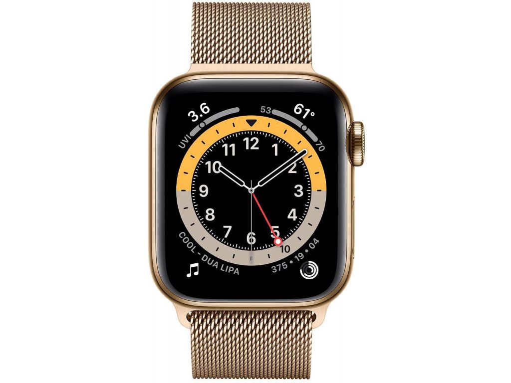 Смарт-часы Apple Watch Series 6 GPS + Cellular 44mm Gold Stainless Steel Case w. Gold Milanese L. (M07P3) [51002] 