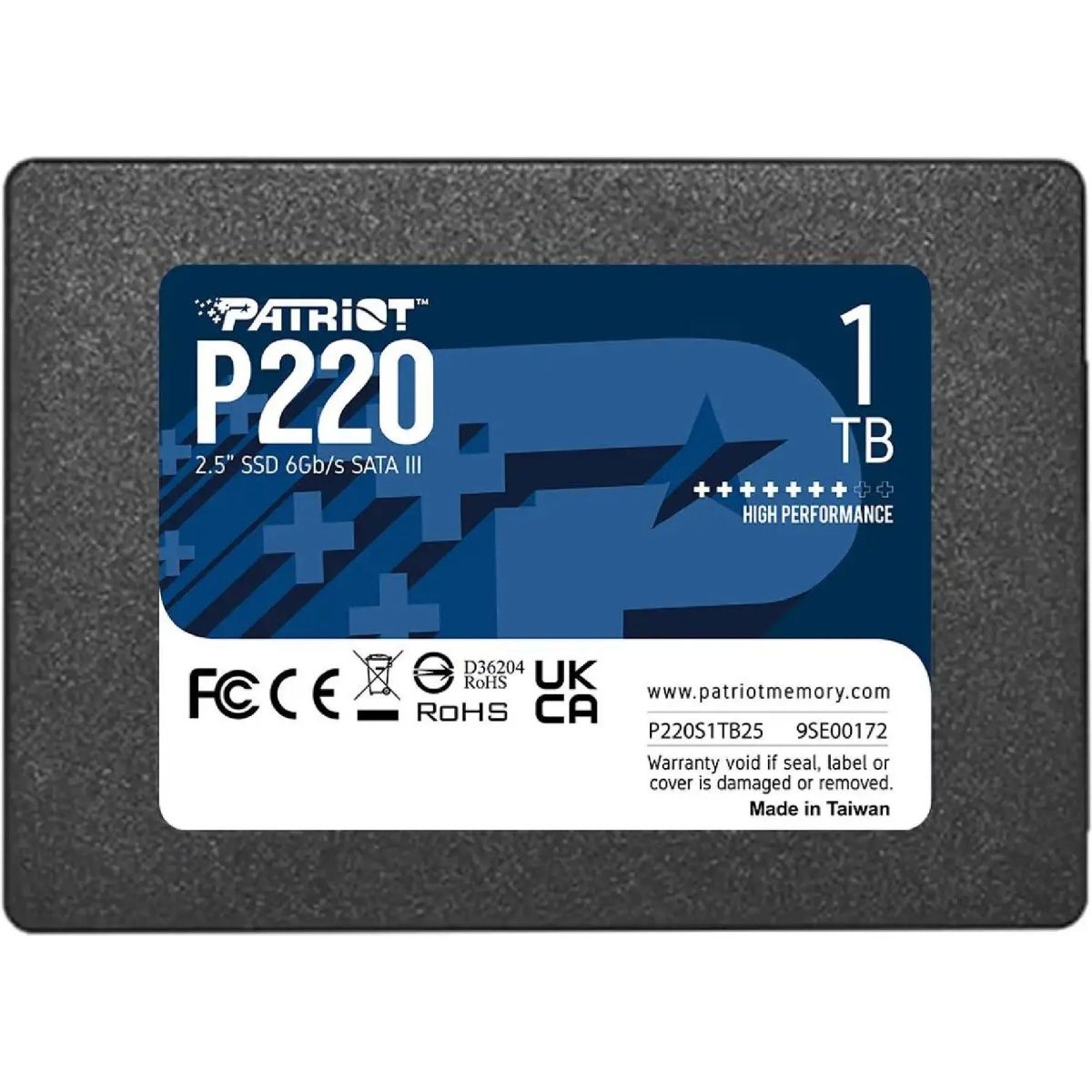 

SSD накопитель Patriot P220 1TB (P220S1TB25)