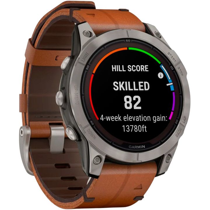 Смарт-годинник Garmin Fenix 7 Pro Sapphire Solar Edition Titanium with Chestnut Leather Band (010-02777-30) 