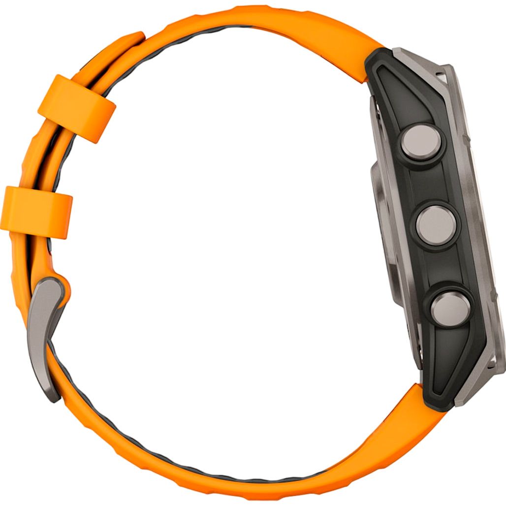 Смарт-годинник Garmin Fenix 8 AMOLED Sapphire 47mm Titanium with Spark Orange/Graphite Silicone Band (010-02904-10)