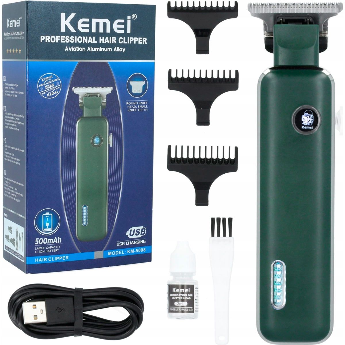 Тример для бороди та вусів Kemei KM-5098