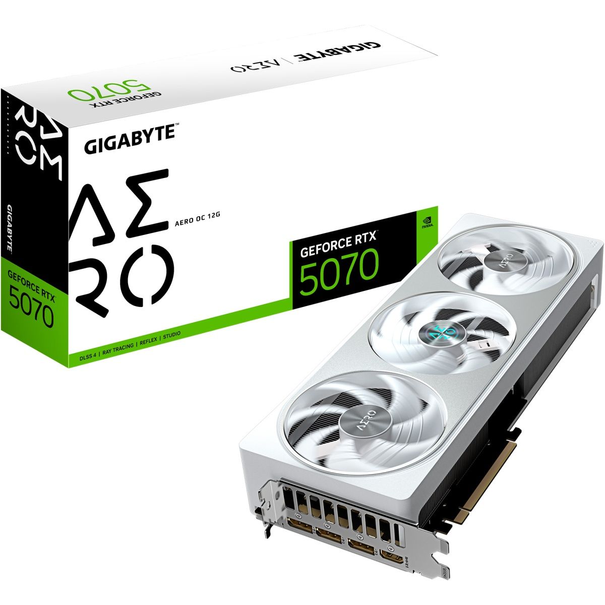 

Видеокарта Gigabyte GeForce RTX 5070 AERO OC 12G (GV-N5070AERO OC-12GD) EU
