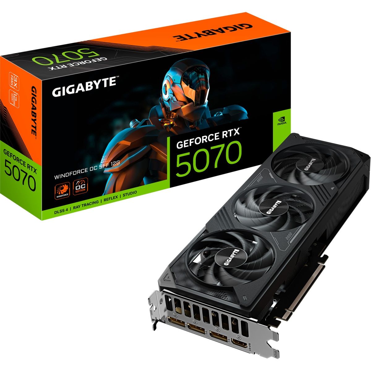 

Видеокарта Gigabyte GeForce RTX 5070 WINDFORCE OC SFF 12G (GV-N5070WF3OC-12GD) UA