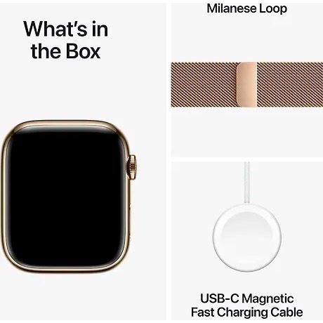 Смарт-годинник Apple Watch Series 9 GPS + Cellular 45mm Gold Stainless Steel with Gold Milanese Loop (MRMU3)