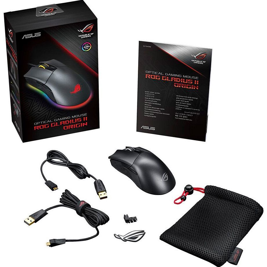 Миша Asus ROG Gladius II Origin Black (90MP00U1-B0UA00)