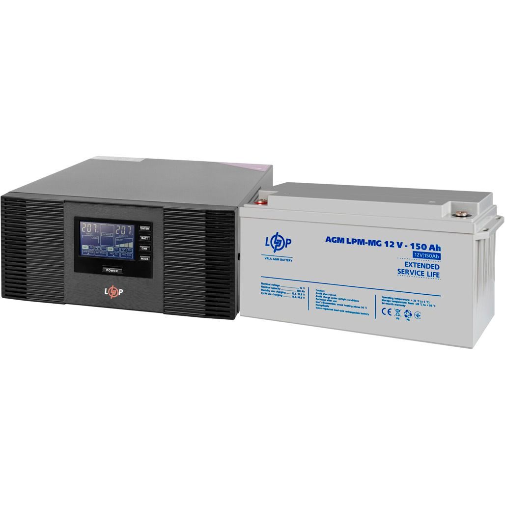 

Джерело безперебійного живлення (ДБЖ) LogicPower UPS B1500 + АКБ MG 1800Wh (20001)