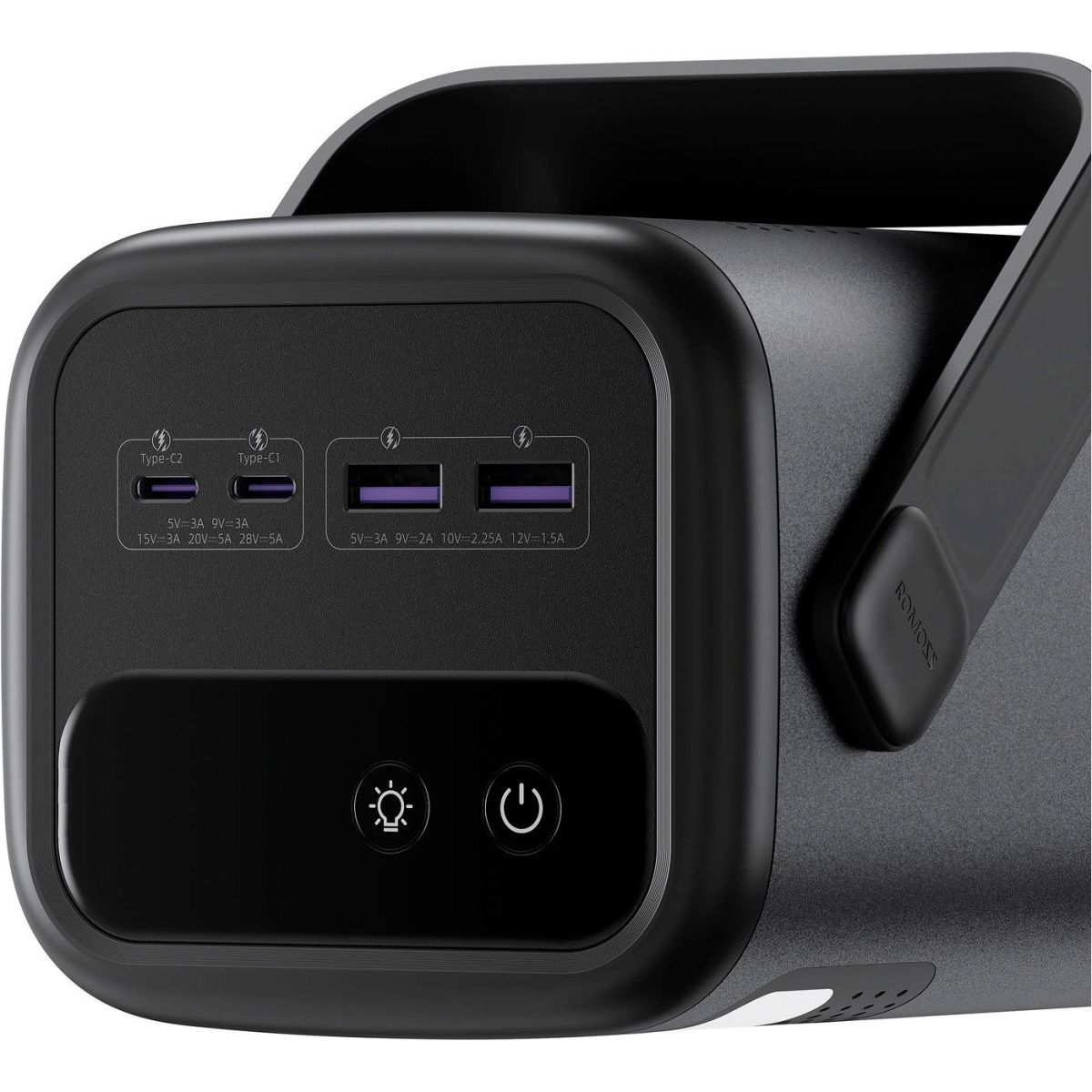 Зовнішній акумулятор Romoss PMT75 75000mAh 280W Black (PMT75-1E2-2133H)