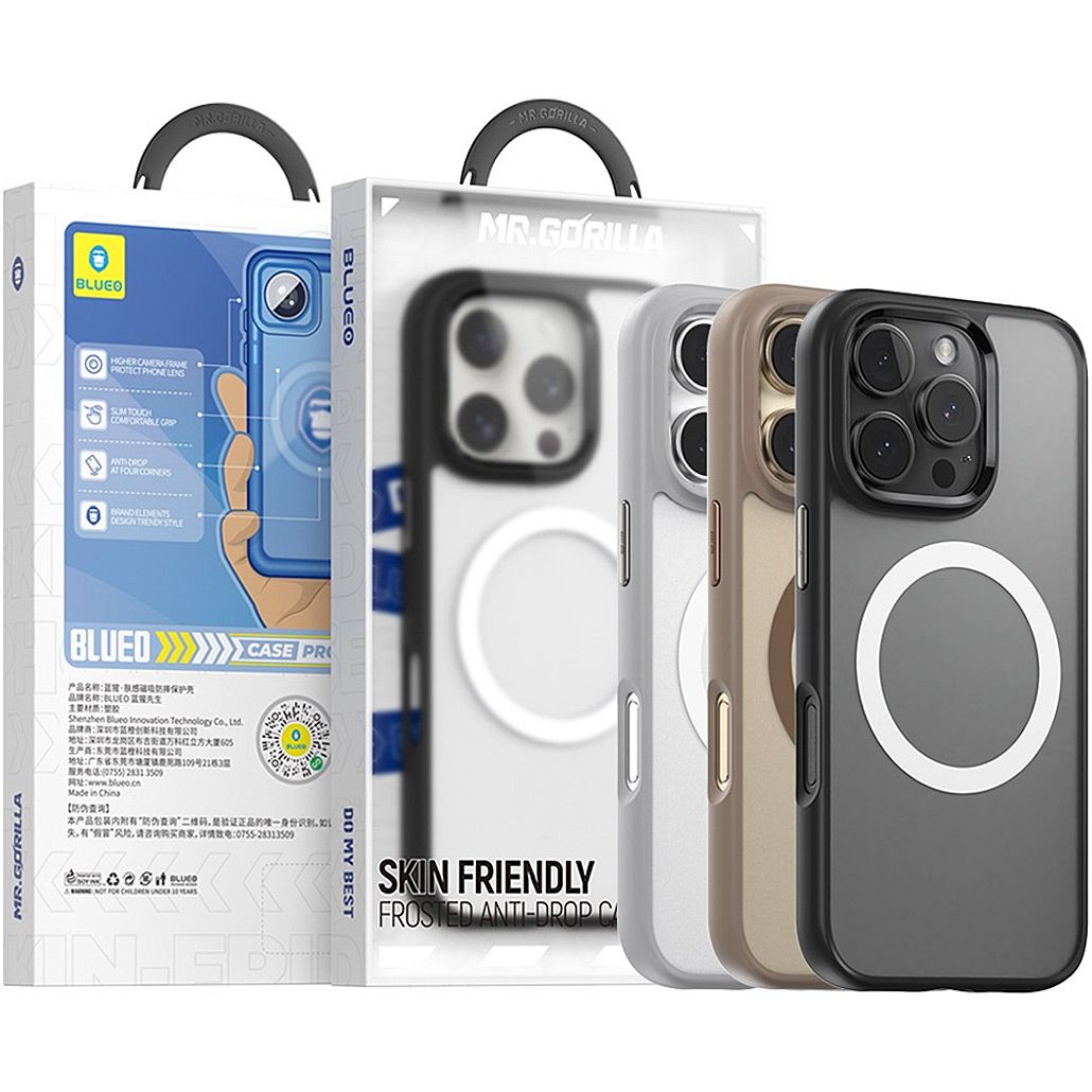 Чохол Blueo Frosted Anti-Drop with MagSafe для Apple iPhone 16 Pro Max Grey (BL020-I16PMGRY)