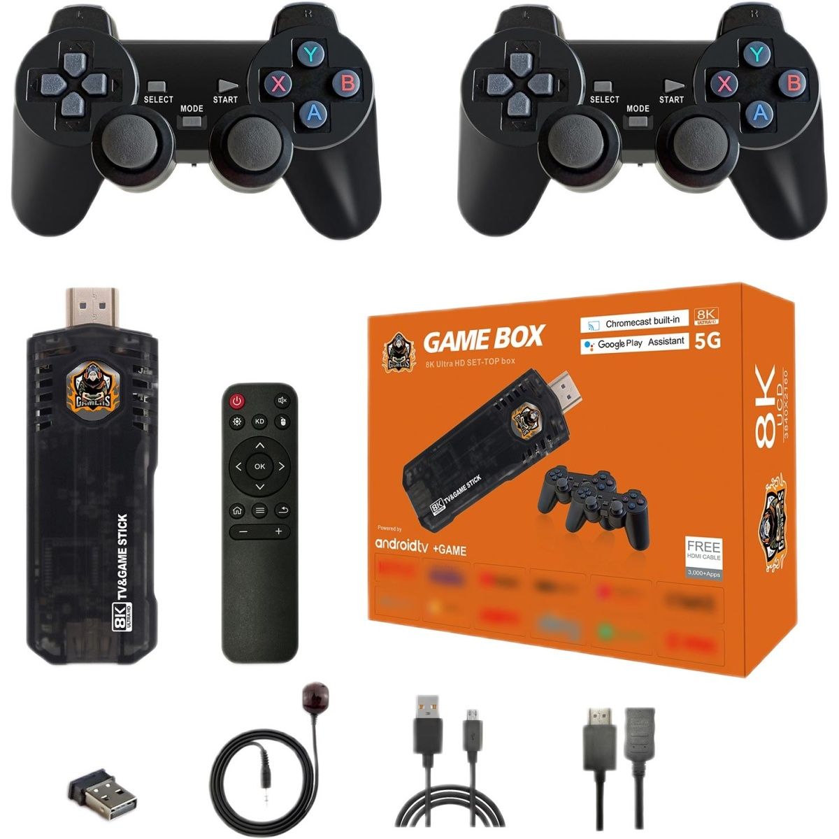 

Ретро ігрова приставка GameStick X8 Smart TV Box 64GB 10000-in-1 Black