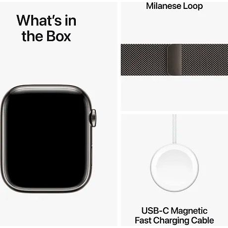 Смарт-годинник Apple Watch Series 9 45mm GPS + LTE Graphite Stainless Steel with Graphite Milanese Loop (MRMX3)