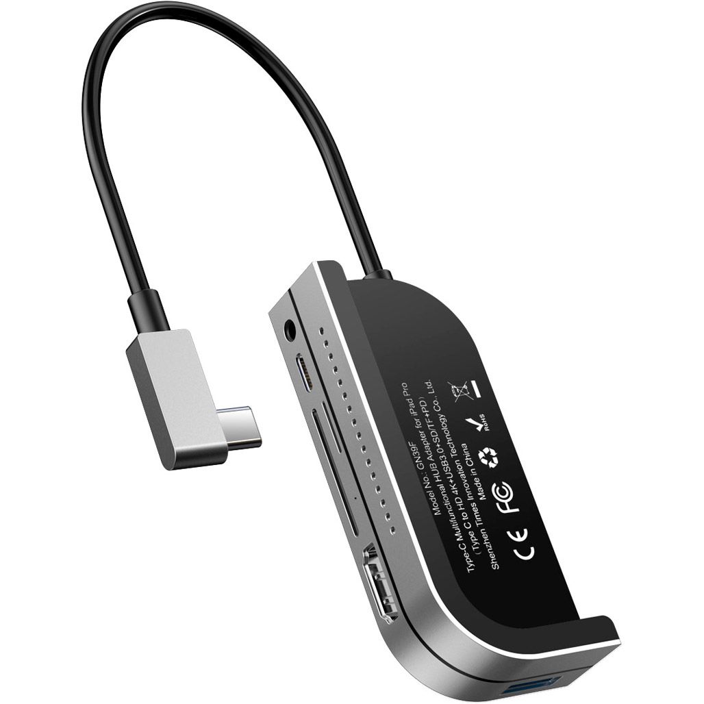 

USB-хаб Baseus Bend Angle No.7 Multifunctional Type-C Hub Converter Dark Gray (CAHUB-WJ0G)