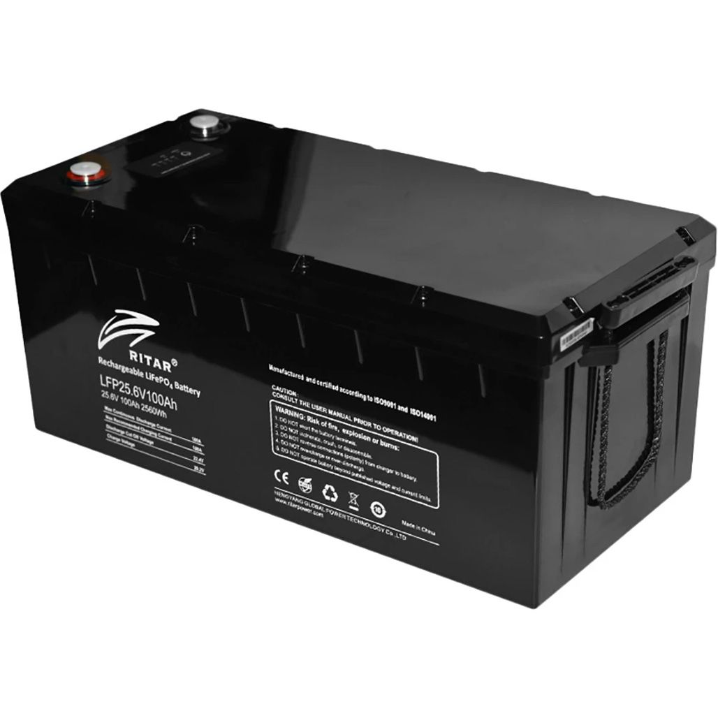 

Акумулятор Ritar LiFePO4 24V (25.6V/100Ah/2560Wh) (R-LFP 25.6V 100Ah BT G3)