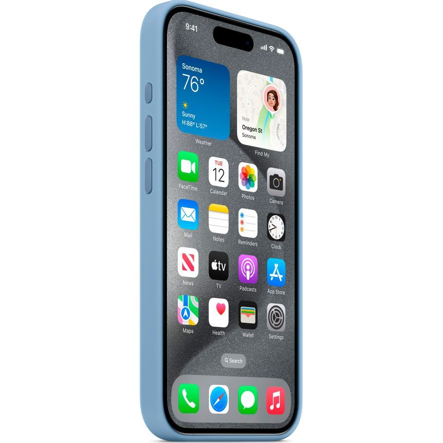 Чохол Apple Silicone Case with MagSafe для iPhone 15 Pro Winter Blue AAA