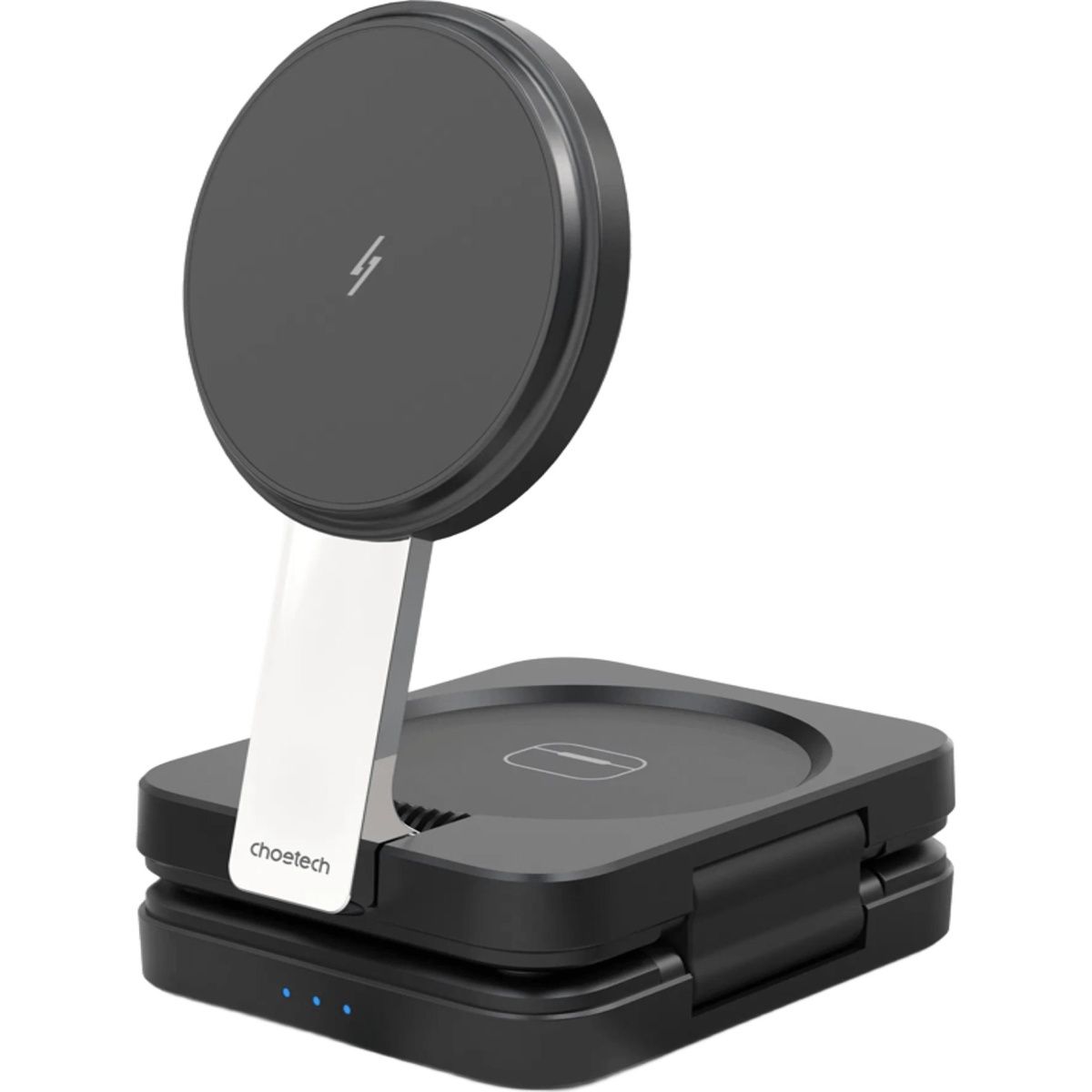 Бездротовий зарядний пристрій Choetech T636-F Qi2 3in1 Foldable Magsafe Wireless Charger Black