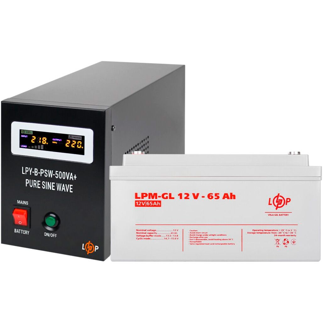 

Джерело безперебійного живлення (ДБЖ) LogicPower B500VA + АКБ GL 780W (5868)