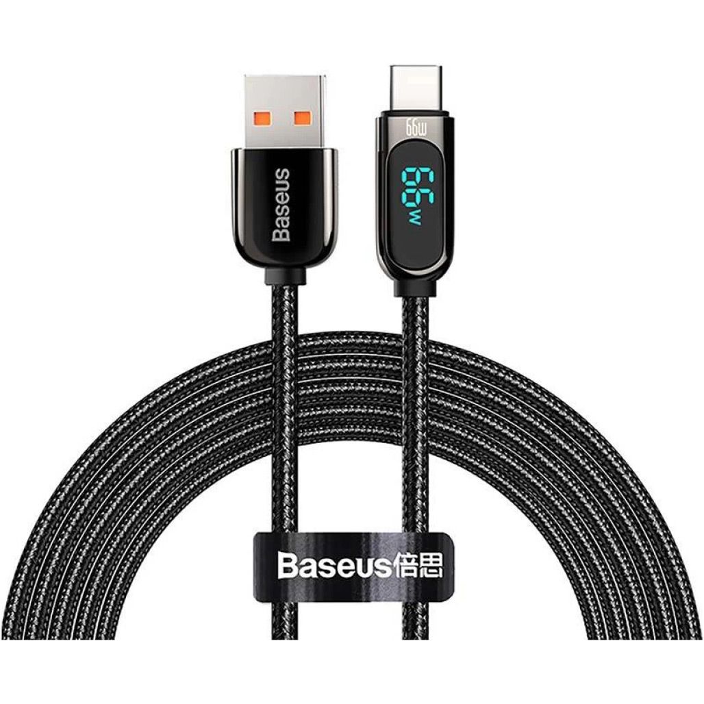

Кабель Baseus Display Fast Charging USB-A to USB-C 66W 1m Black (CASX020001)