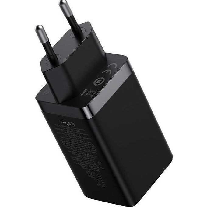 Мережевий зарядний пристрій Baseus GaN5 Pro Fast Charger 2C+U 65W + Cable USB-C Black (CCGP120201) 