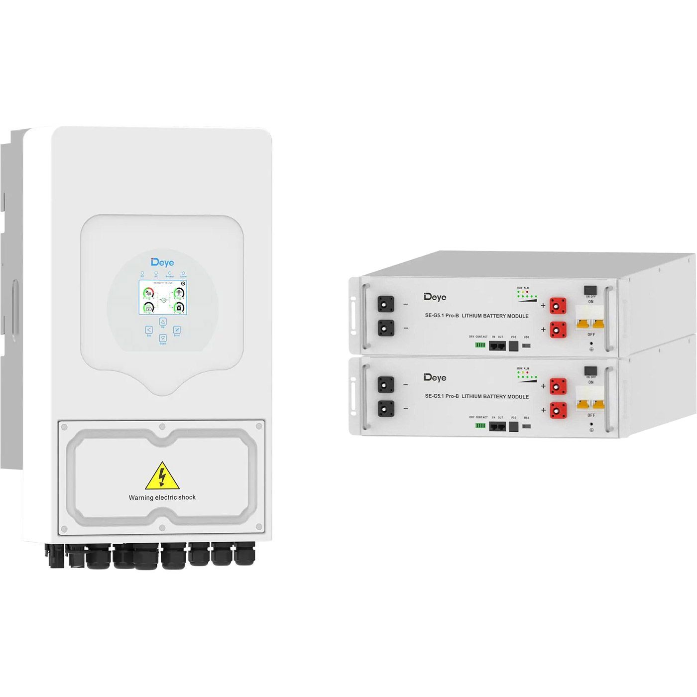 

Система хранения энергии Deye SUN-5K-SG03 5kW + 2 АКБ SE-G5.1 Pro-B 10.2kWh (51.2V/100Ah/5120Wh)