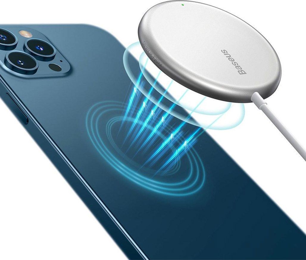 Бездротовий зарядний пристрій Baseus Simple Mini Magnetic Wireless Charger White (WXJK-F02)