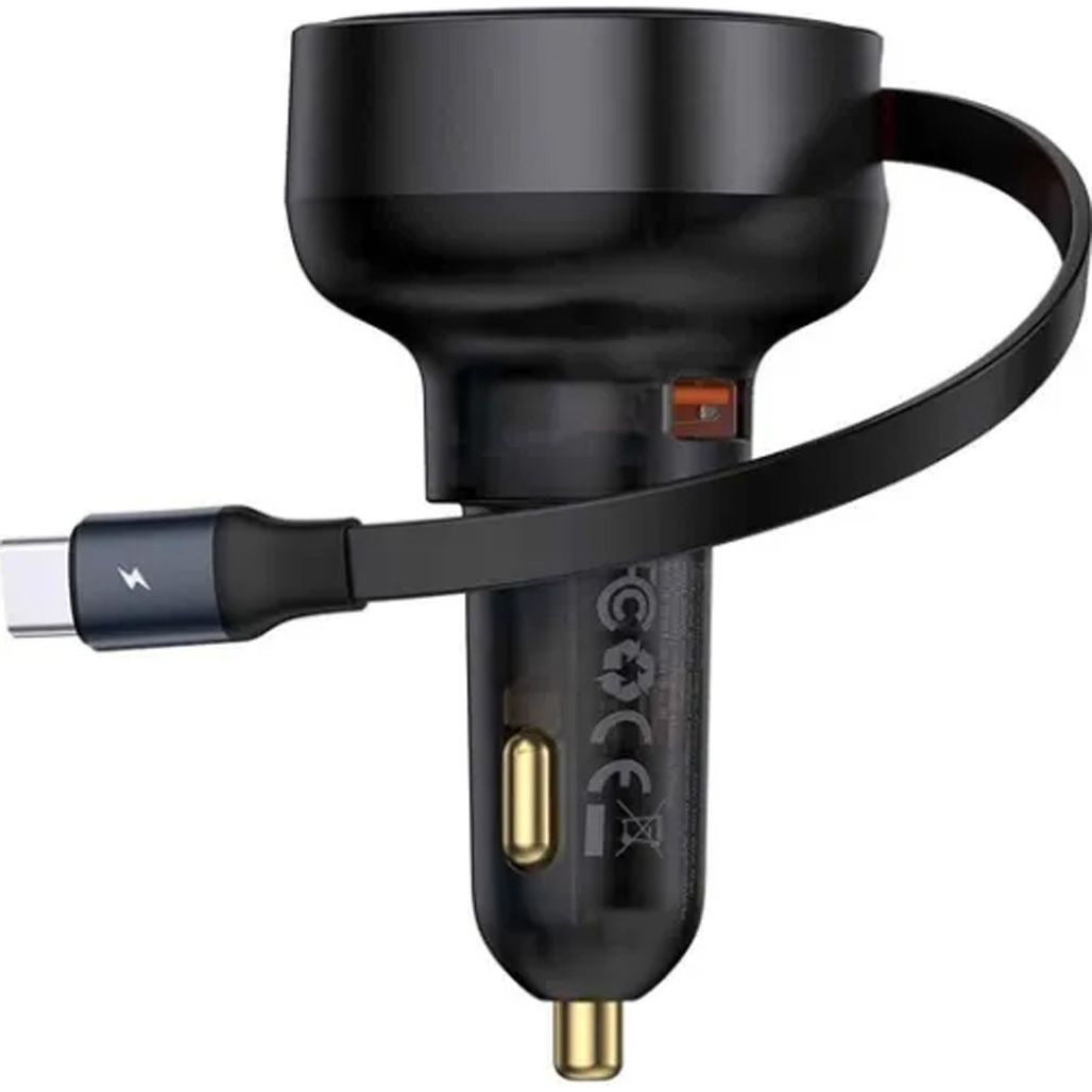 Автомобильное зарядное устройство Baseus Enjoyment Pro 60W Retractable Black (C00057800111-00)