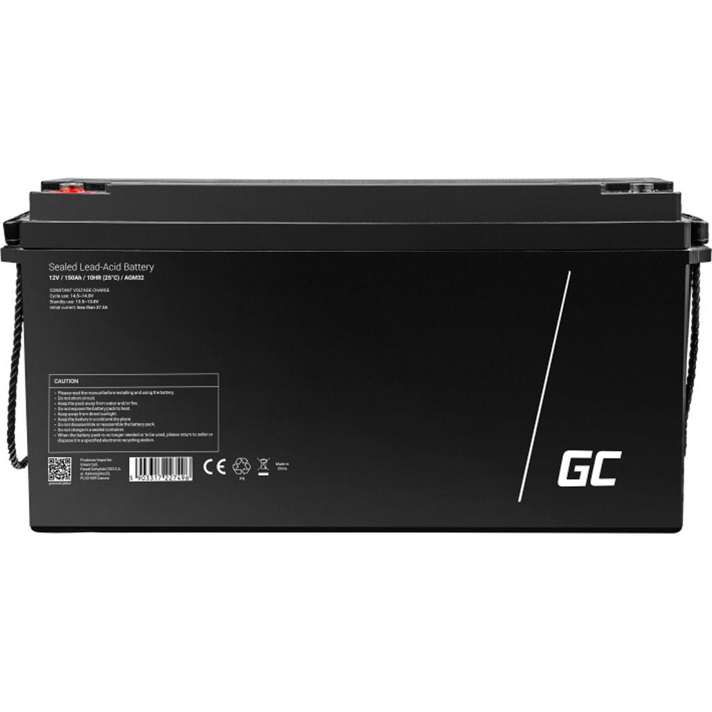

Акумулятор Green Cell AGM 12V (12V/150Ah/1800Wh) (AGM32)