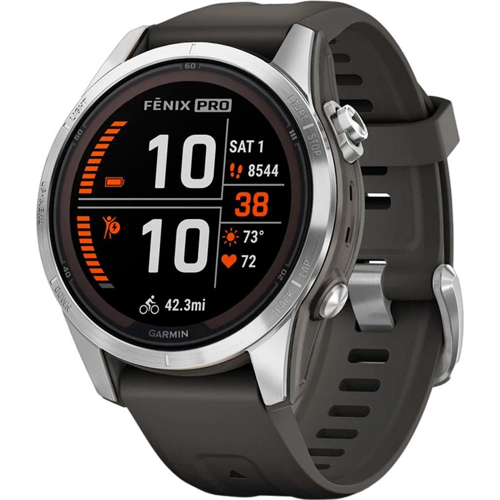 

Смарт-часы Garmin Fenix 7S Pro Solar Edition Silver with Graphite Band (010-02776-00)