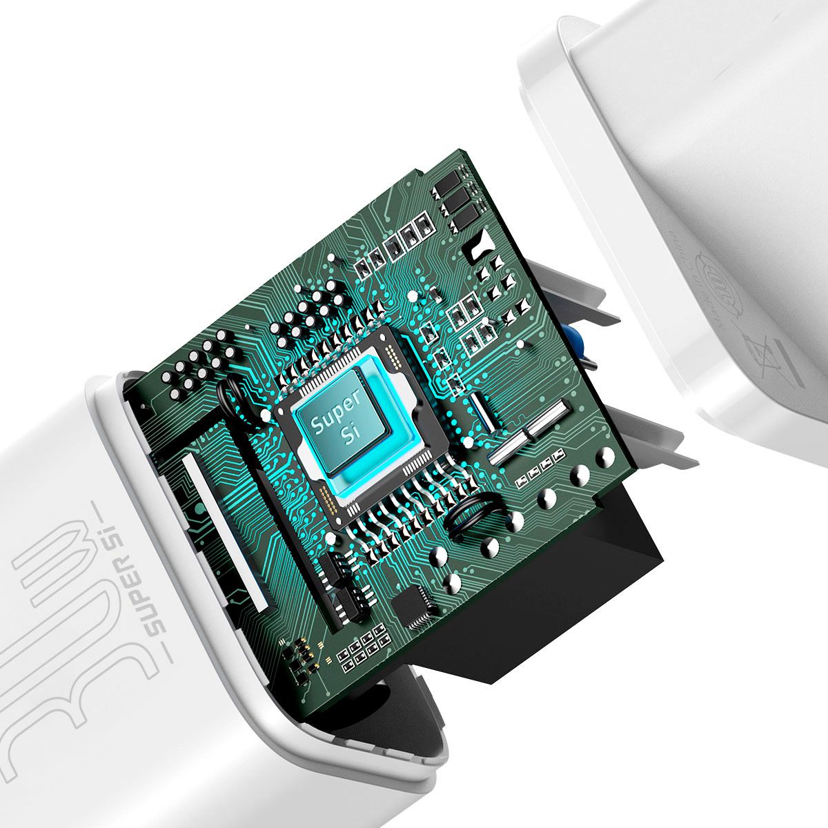 Мережевий зарядний пристрій Baseus Super Silicone PD 30W Type-C White (CCSUP-J02)