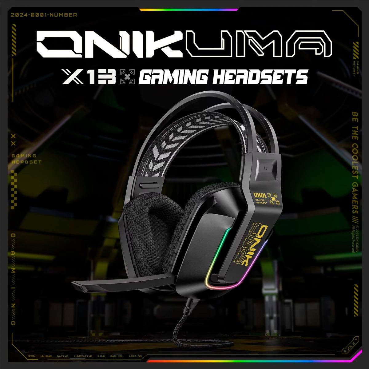 Ігрові навушники Onikuma X13 Black