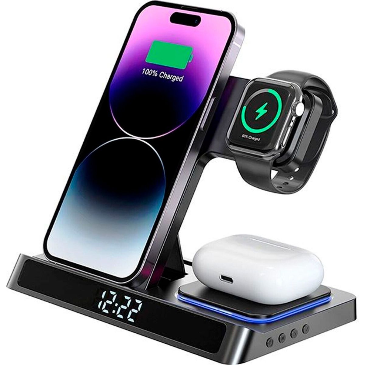 Бездротовий зарядний пристрій WiWU Wi-W006 3 в 1 Power Air Wireless Charger Black